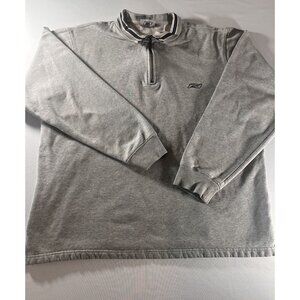 Reebok XL Gray Quarter-Zip Sweatshirt Cotton Blend Pullover Preowned